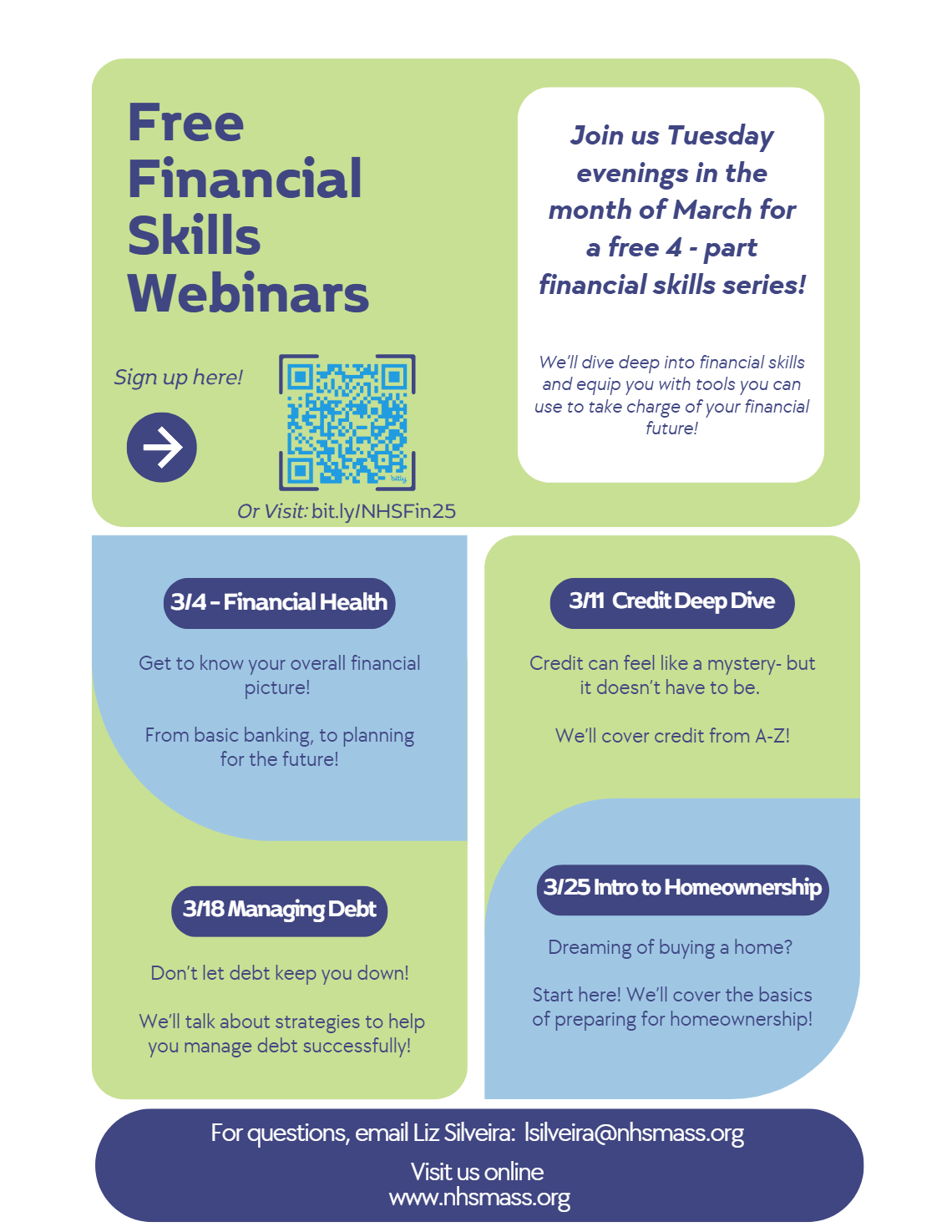 Free 4-Part Financial Skills Webinars - March 25 Intro to Homeownership